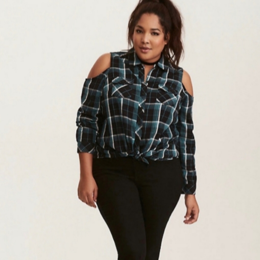 Torrid plaid shirt size 1X - Picture 1 of 8